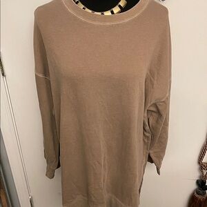 Casual Tan Long Sleeve Sweatshirt